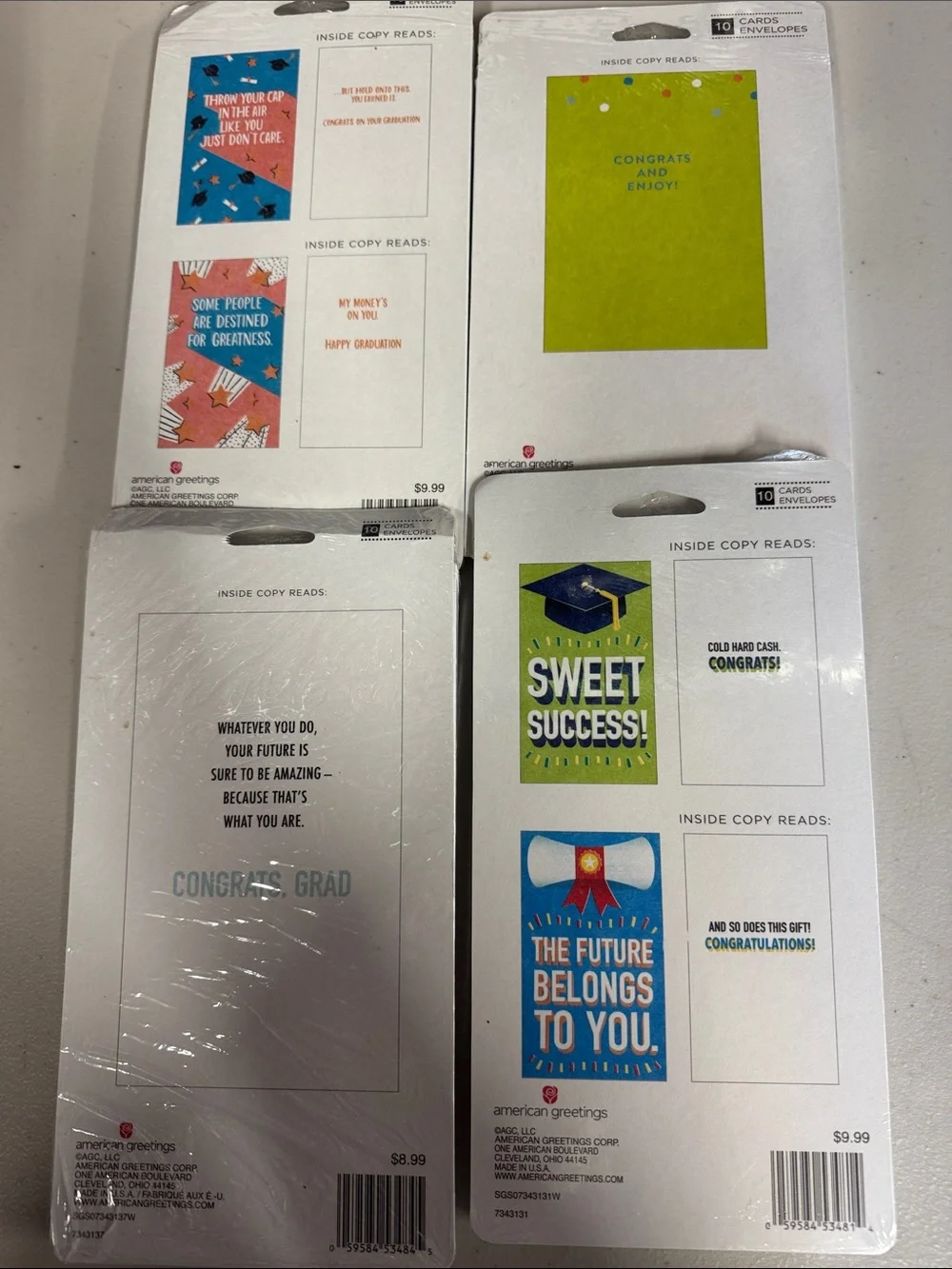 Graduation Card Pack - Green, Blue, White & Teal Assortment